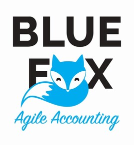 Blue Fox Agile Accounting Logo, accounting and bookkeeping for nonprofits and social enterprises